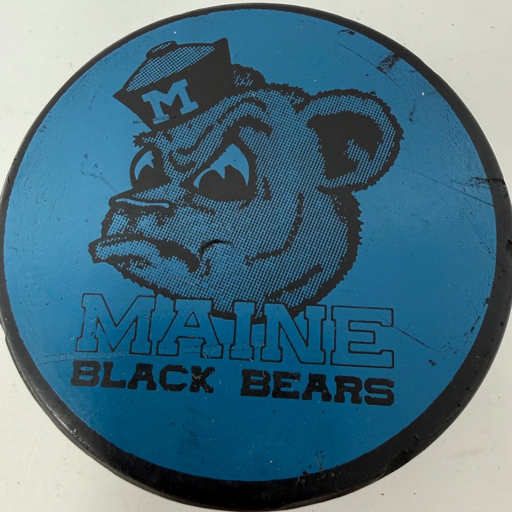 VTG Viceroy Maine Black Bears Hockey Puck UMaine NCAA Canada Blue Collectible